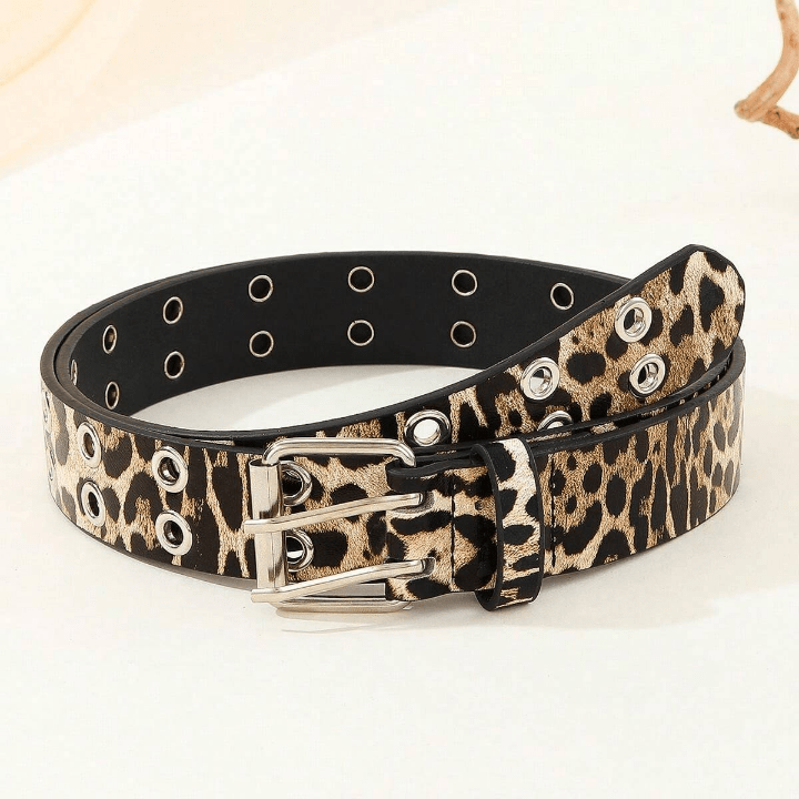 1pc Trendy Unisex White Belt With Double Row Eyelets, Suitable For Festival, Valentine's Day, St Patrick's Day Gift, Daily, Party, Etc - Lolli World Marketplace