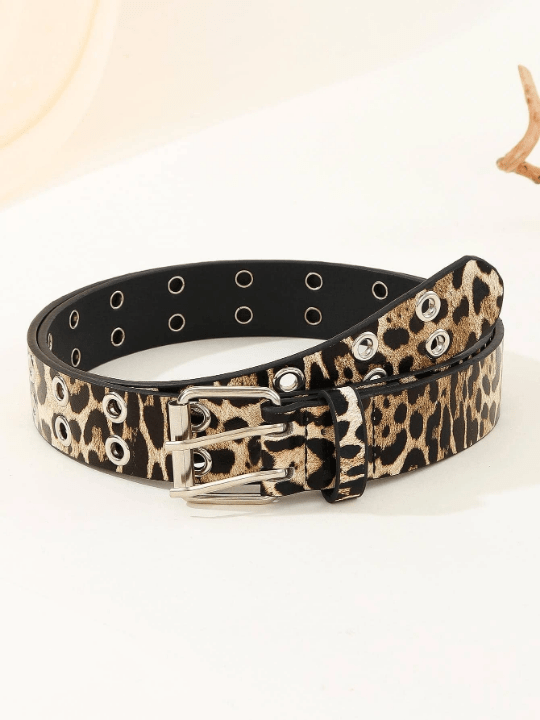 1pc Trendy Unisex White Belt With Double Row Eyelets, Suitable For Festival, Valentine's Day, St Patrick's Day Gift, Daily, Party, Etc - Lolli World Marketplace