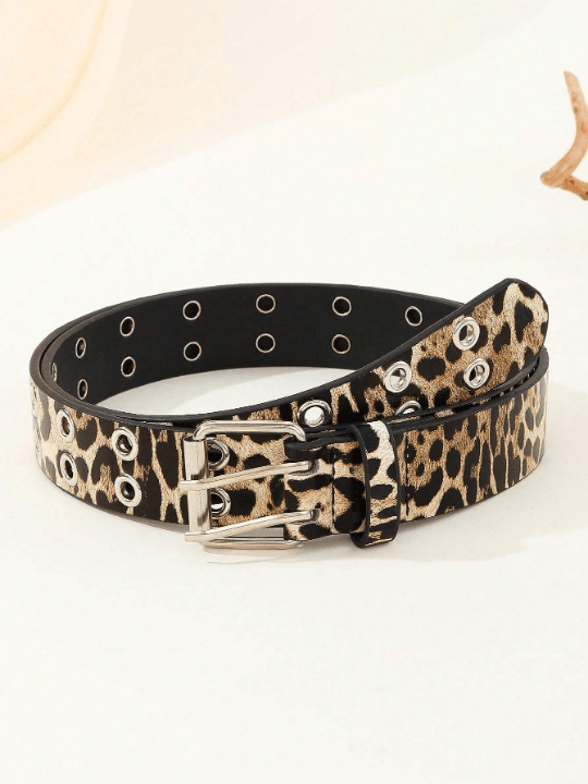 1pc Trendy Unisex White Belt With Double Row Eyelets, Suitable For Festival, Valentine's Day, St Patrick's Day Gift, Daily, Party, Etc - Lolli World Marketplace