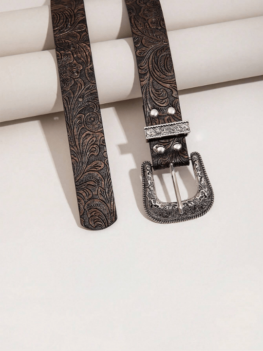 1pc Western - Style Women's Embossed Jean Belt - Lolli World Marketplace