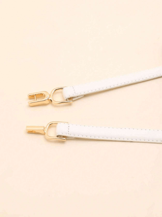 1pc White Pu Material Vintage Mechanical Vehicle Line Waist Belt With Waist Cincher - Lolli World Marketplace