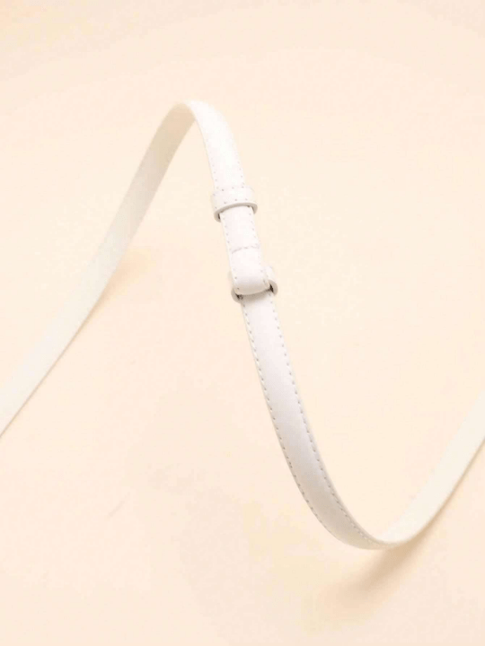 1pc White Pu Material Vintage Mechanical Vehicle Line Waist Belt With Waist Cincher - Lolli World Marketplace