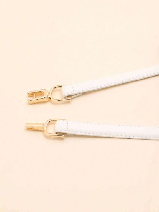 1pc White Pu Material Vintage Mechanical Vehicle Line Waist Belt With Waist Cincher - Lolli World Marketplace