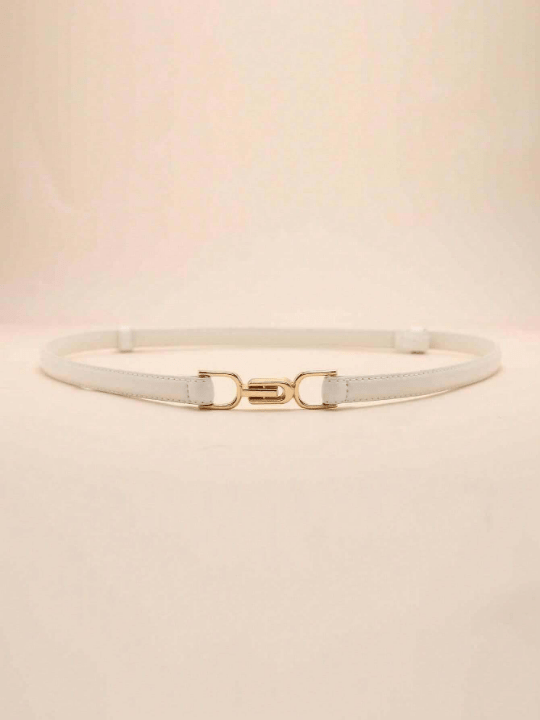 1pc White Pu Material Vintage Mechanical Vehicle Line Waist Belt With Waist Cincher - Lolli World Marketplace