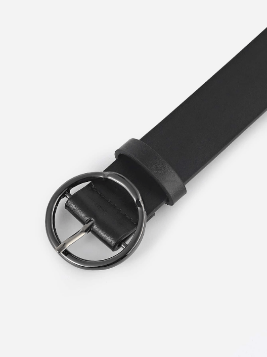 1pc Women Black Round Buckle Casual Belt For Daily Life - Lolli World Marketplace