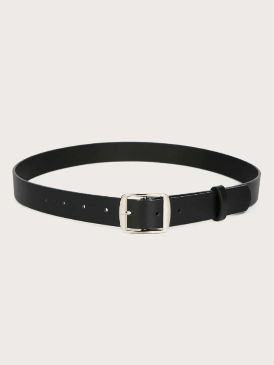 1pc Women Black Square Buckle Casual Belt For Daily Life - Lolli World Marketplace