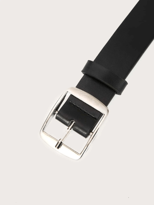 1pc Women Black Square Buckle Casual Belt For Daily Life - Lolli World Marketplace
