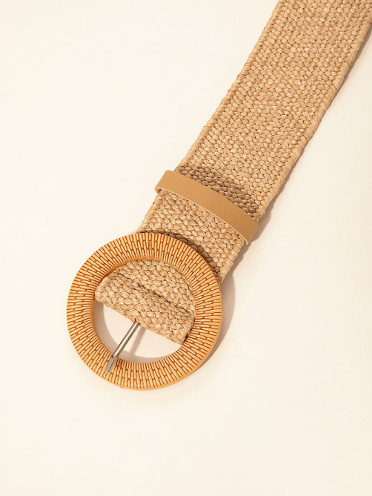 1pc Women ellipse Buckle Boho Straw Belt For Beach - Lolli World Marketplace