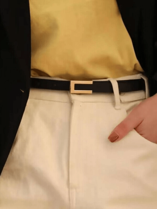 1pc Women Geometric Buckle Decor Fashionable business Belt For Dress Decoration and Jeans Pants - Lolli World Marketplace