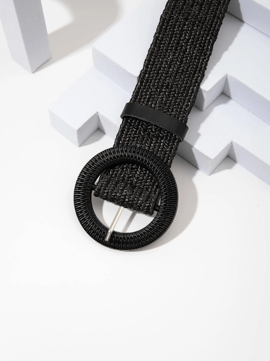 1pc Women Round Buckle Braided Fashion Belt For Daily Decoration - Lolli World Marketplace
