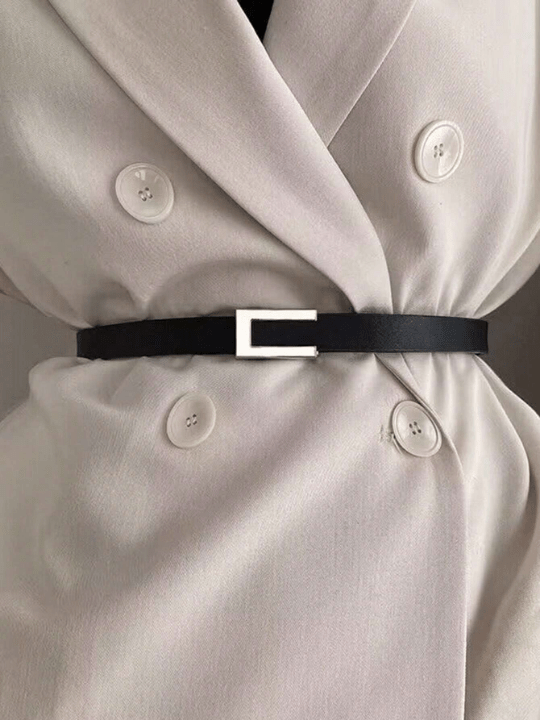 1pc Women Solid Geo Buckle Fashion Belt, For Dress Decoration - Lolli World Marketplace