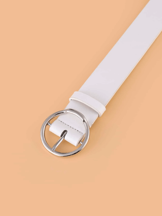 1pc Women Solid Round Buckle Fashion Belt - Lolli World Marketplace