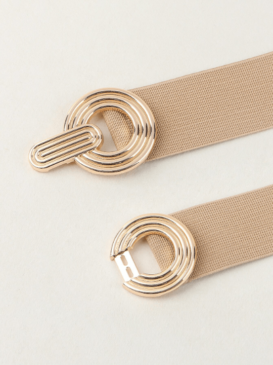1pc Women Symmetrical Buckle Elastic Casual Stretch Belt For Dress Decoration - Lolli World Marketplace