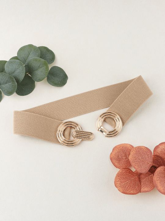 1pc Women Symmetrical Buckle Elastic Casual Stretch Belt For Dress Decoration - Lolli World Marketplace