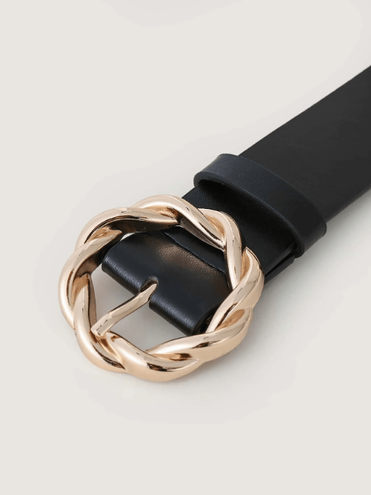 1pc Women Twist Round Metal Buckle Belt For Daily Life Casual - Lolli World Marketplace