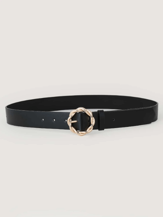 1pc Women Twist Round Metal Buckle Belt For Daily Life Casual - Lolli World Marketplace