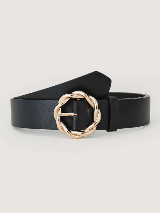 1pc Women Twist Round Metal Buckle Belt For Daily Life Casual - Lolli World Marketplace
