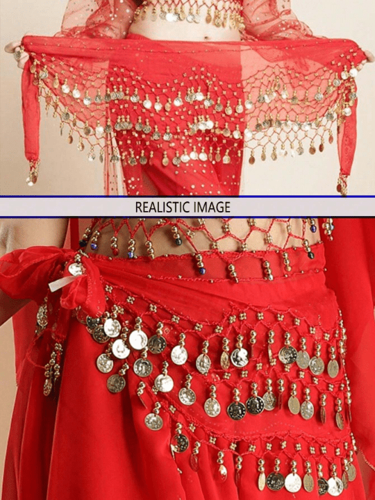 1pc Women's Belly Dance Waist Chain, Dance Costume Belly Dance Show Festival Waist Scarf, Chiffon Waist Chain Belt, Belly - Dance Waist Skirt Boho - Lolli World Marketplace