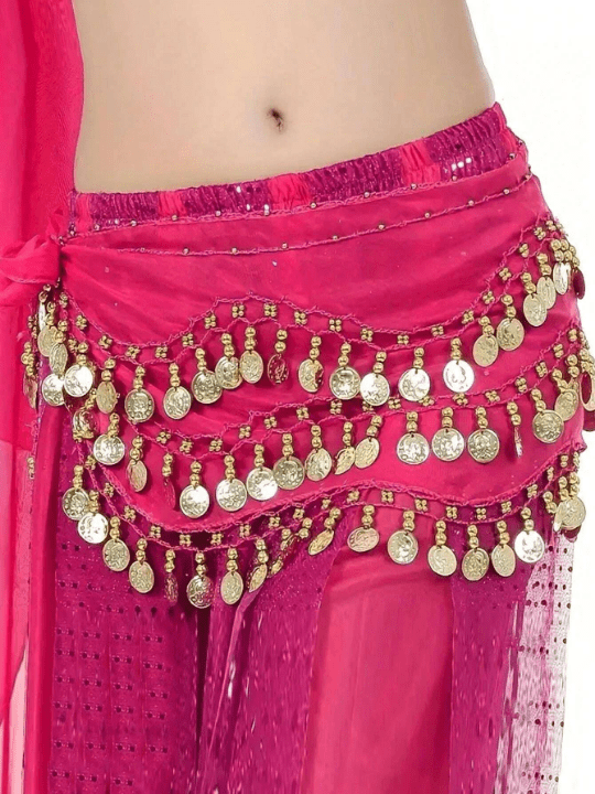 1pc Women's Belly Dance Waist Chain, Dance Costume, Festival Performance Scarf, Chiffon Waist Chain, Waist Belt, Waist Decoration, Waist Skirt Boho - Lolli World Marketplace