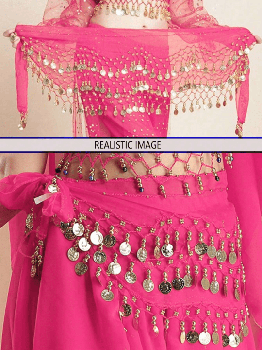1pc Women's Belly Dance Waist Chain, Dance Costume, Festival Performance Scarf, Chiffon Waist Chain, Waist Belt, Waist Decoration, Waist Skirt Boho - Lolli World Marketplace