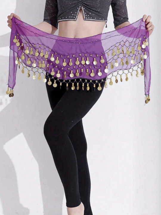 1pc Women's Belly Dance Waist Chain Dance Costume Festival Performance Waist Scarf Chiffon Belly Chain - Lolli World Marketplace