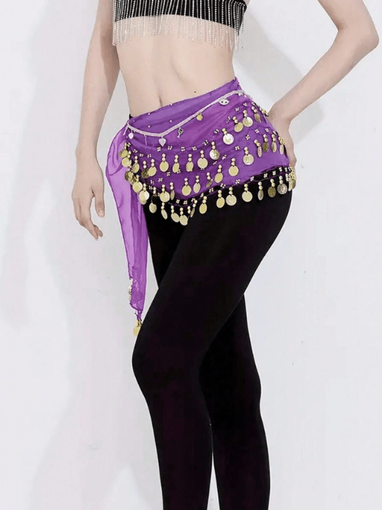 1pc Women's Belly Dance Waist Chain Dance Costume Festival Performance Waist Scarf Chiffon Belly Chain - Lolli World Marketplace