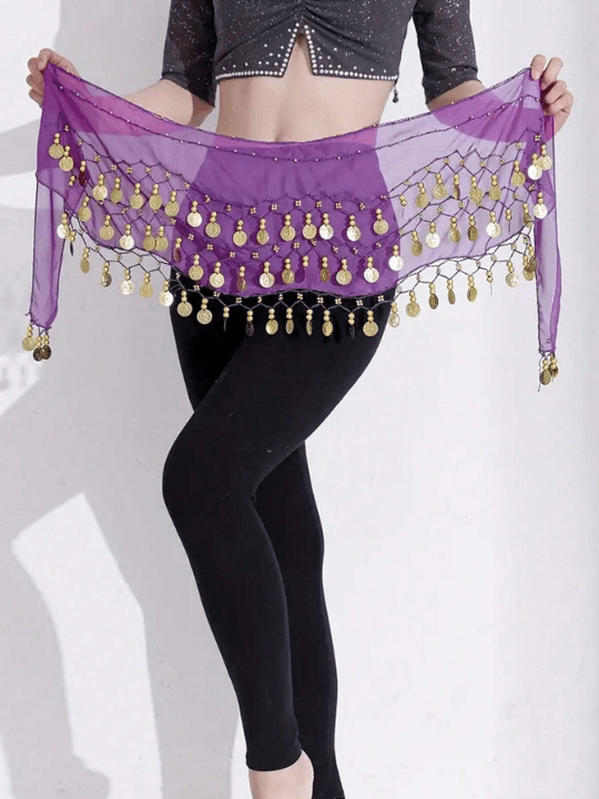 1pc Women's Belly Dance Waist Chain Dance Costume Festival Performance Waist Scarf Chiffon Belly Chain - Lolli World Marketplace