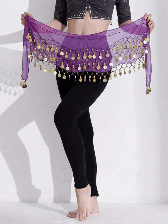 1pc Women's Belly Dance Waist Chain, Performance Waist Scarf, Chiffon Waist Chain, Belly Dance Waistband And Waist Skirt Boho - Lolli World Marketplace