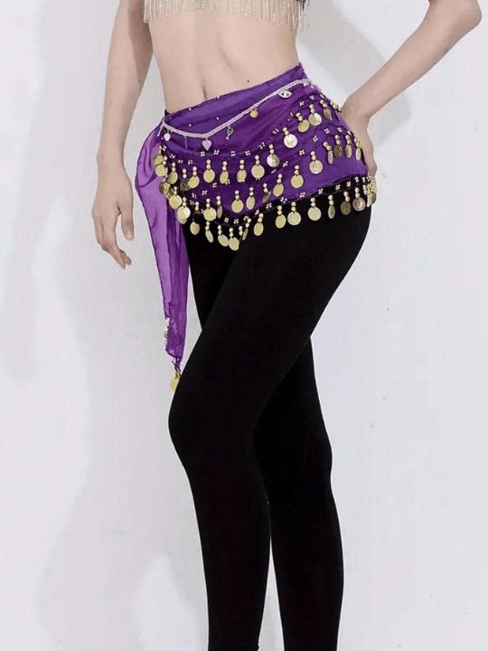 1pc Women's Belly Dance Waist Chain, Performance Waist Scarf, Chiffon Waist Chain, Belly Dance Waistband And Waist Skirt Boho - Lolli World Marketplace