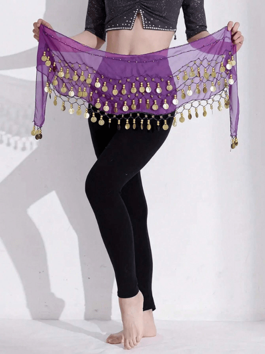 1pc Women's Belly Dance Waist Chain, Performance Waist Scarf, Chiffon Waist Chain, Belly Dance Waistband And Waist Skirt Boho - Lolli World Marketplace