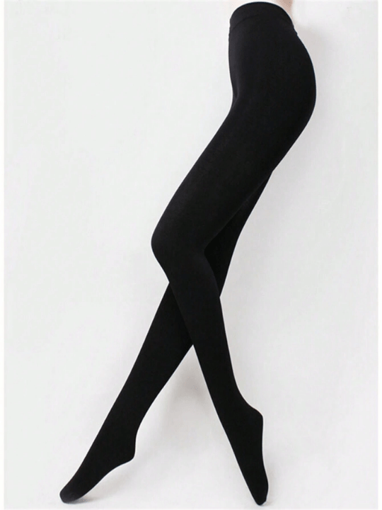 1pc Women's Black Tights (Non - Fleece Spring And Autumn Style) / Plus Size 120d Velvet Thick And Thin Tights With High Waist, Suitable For 80 - 250 Lbs, Comfortable To Wear - Lolli World Marketplace