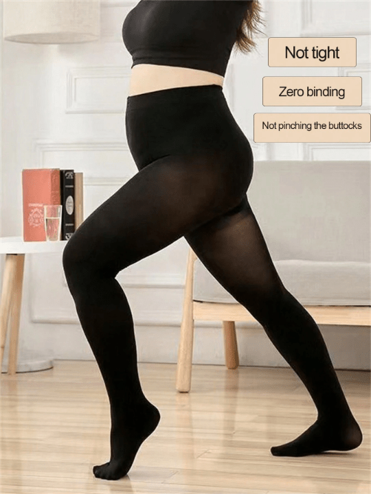 1pc Women's Black Tights (Non - Fleece Spring And Autumn Style) / Plus Size 120d Velvet Thick And Thin Tights With High Waist, Suitable For 80 - 250 Lbs, Comfortable To Wear - Lolli World Marketplace