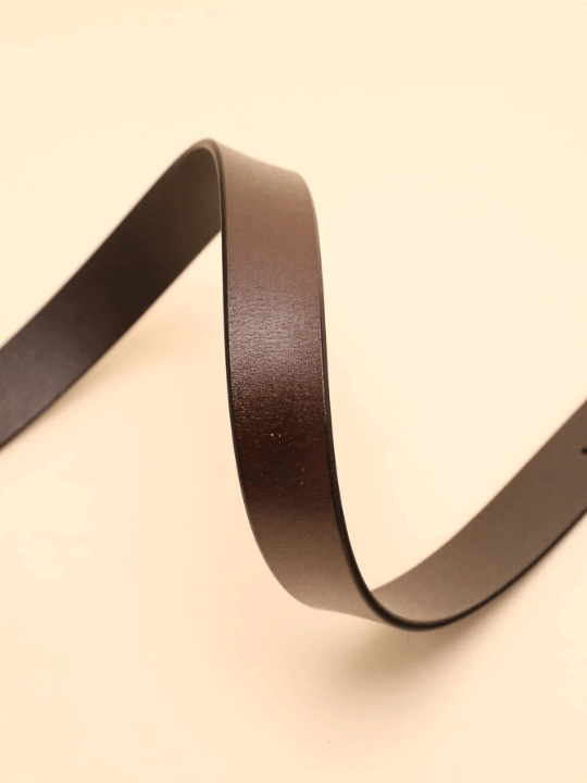 1pc Women's Coffee - Colored Cowhide Belt With Gold Flat C Pin Buckle Casual - Lolli World Marketplace