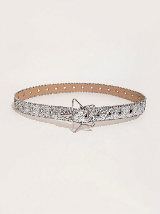 1pc Women's Fashionable Punk Style Star Cutout Waist Belt For Music Festival Punk Series - Lolli World Marketplace