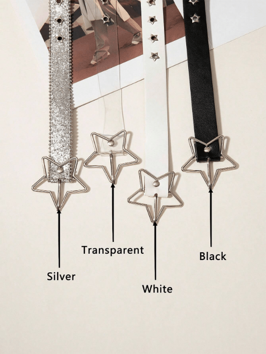 1pc Women's Fashionable Punk Style Star Cutout Waist Belt For Music Festival Punk Series - Lolli World Marketplace