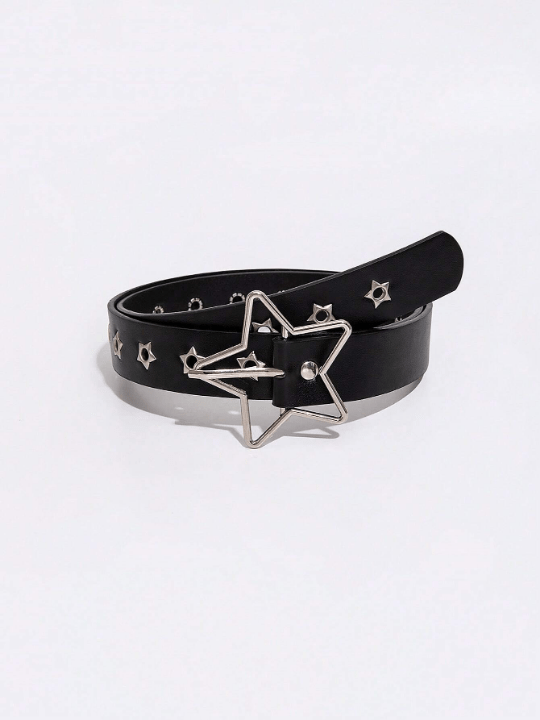 1pc Women's Fashionable Punk Style Star Cutout Waist Belt For Music Festival Punk Series - Lolli World Marketplace