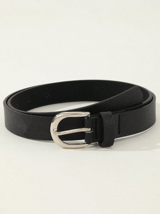 1pc Women's Metal Square Buckle Belt - Simple & Versatile Design, Great For Daily Wear With Dresses, Jeans, And Suits - Lolli World Marketplace