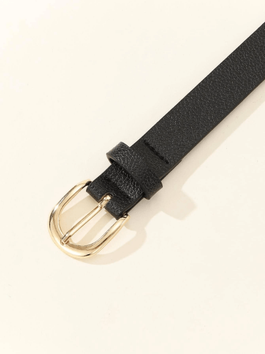 1pc Women's Metal Square Buckle Simple & Versatile Waist Belt For Dress, Jeans, Trousers - Lolli World Marketplace