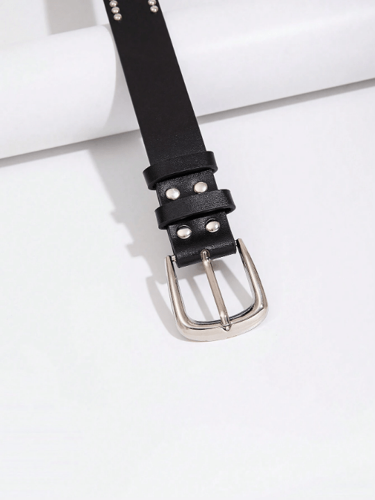 1pc Women's Punk Style Denim Studded Rivets Pin Buckle Belt Street - Lolli World Marketplace