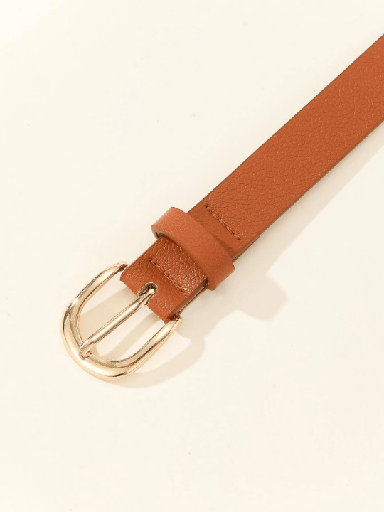 1pc Women's Simple And Versatile Metal Square Buckle Belt, Suitable For Daily Wear With Dresses, Jeans, And Suit Pants - Lolli World Marketplace
