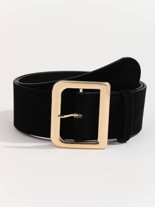 1pc Women's Simple Style Pu Decorated Wide Belt With Fashionable Buckle, Compatible For Daily Wear With Dresses And Coats - Lolli World Marketplace