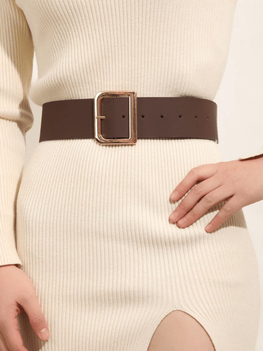 1pc Women's Simple & Versatile Fashion Belt With Stylish Buckle & Pu Detailing For Daily Wear With Dresses And Coats - Lolli World Marketplace