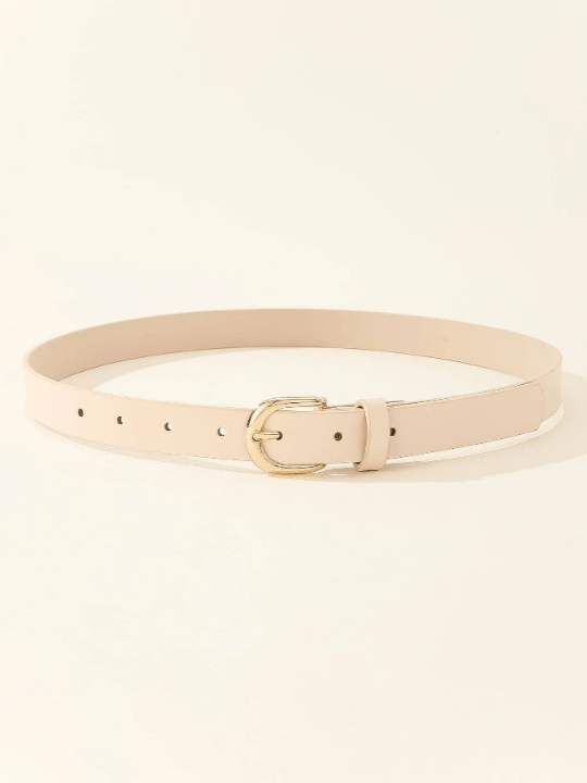 1pc Women's Simple & Versatile Square Metal Buckle Belt Best For Daily Dressing With Dresses, Jeans, Or Suits - Lolli World Marketplace
