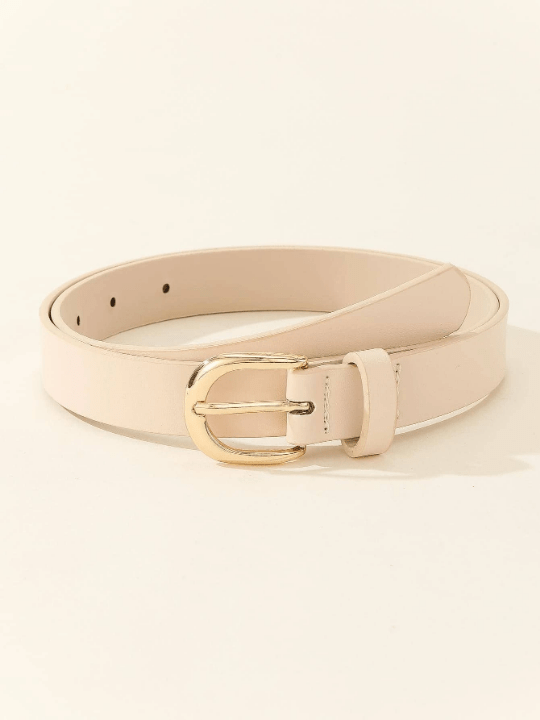1pc Women's Simple & Versatile Square Metal Buckle Belt Best For Daily Dressing With Dresses, Jeans, Or Suits - Lolli World Marketplace