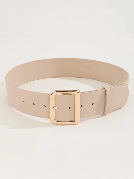 1pc Women's Simple & Versatile Wide Belt With Classic Buckle & Pu Decoration For Daily Wear With Dresses And Coats - Lolli World Marketplace