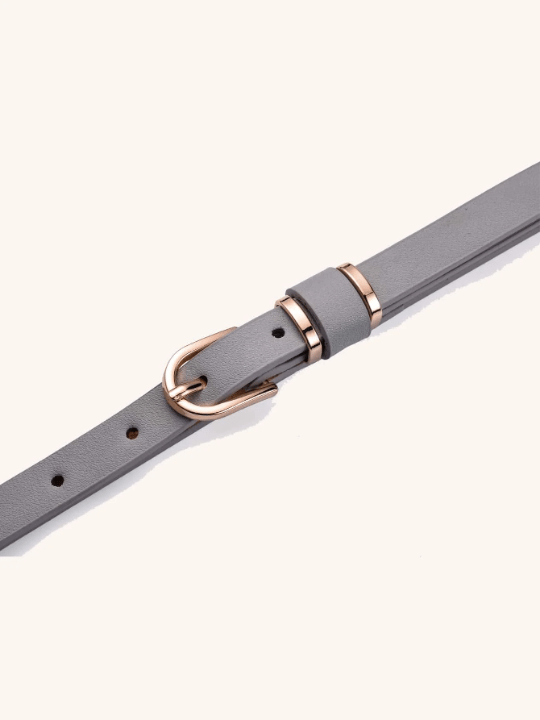 1pc Women's Solid Color Fitted Leather Belt, Plus Size, Suitable For Daily Decoration And Matching - Lolli World Marketplace