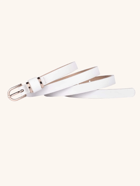 1pc Women's Tight - fitting Solid Color Leather Thin Waist Belt, Fashionable Plus Size Ladies Belt Ideal For Daily Decoration Matching - Lolli World Marketplace
