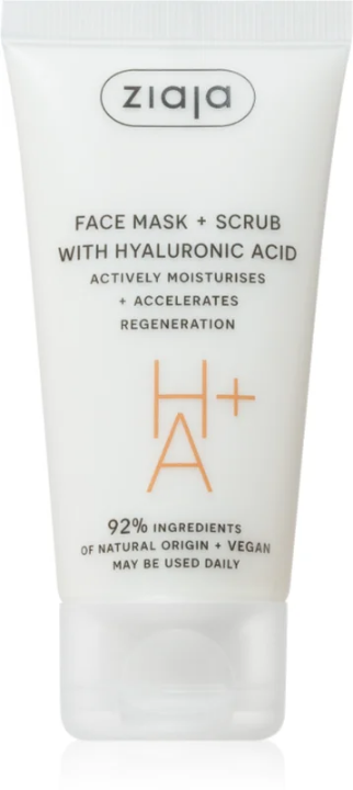 Ziaja Face Mask + Scrub with Hyaluronic Acid