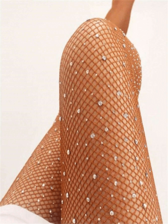 2024 New Arrival Sexy Rhinestone Fishnet Stockings With Hollow Out Design - Lolli World Marketplace
