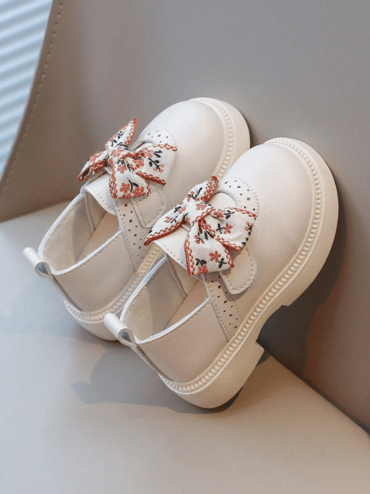 2024 Spring And Autumn New Style Children's College Style Butterfly Knot Soft Bottom Leather Shoes Trendy Girls' Shoes - Lolli World Marketplace